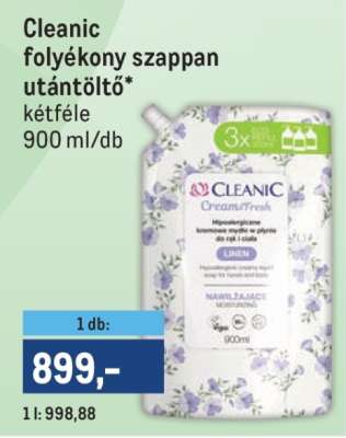 Cleanic folyékony szappan utántöltő
