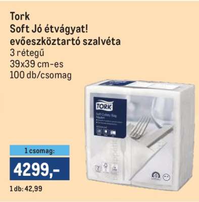 Tork Soft Jó étvágyat! evőeszköztartó szalvéta