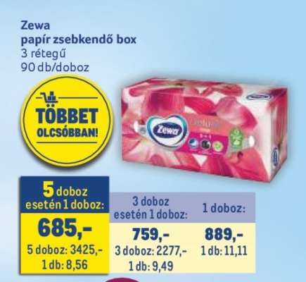 Zewa papír zsebkendő box