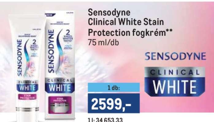Sensodyne Clinical White Stain Protection fogkrém**