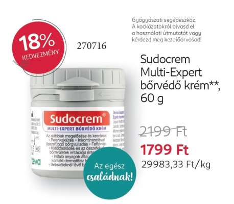 Sudocrem Multi-Expert bőrvédő krém**, 60 g