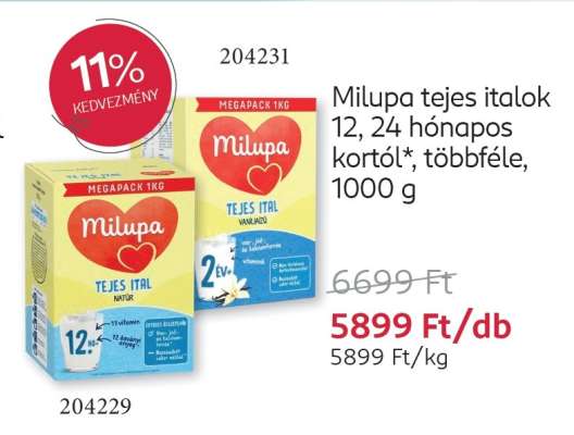 Milupa tejes italok