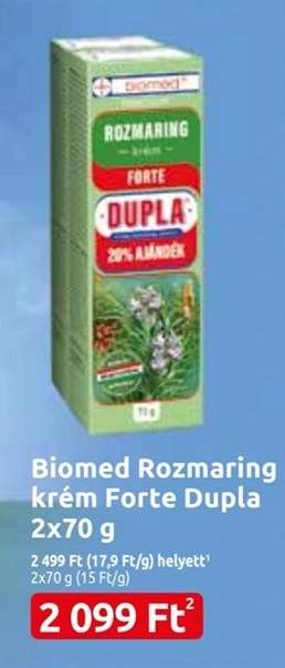 Biomed Rozmaring krém Forte Dupla 2x70 g