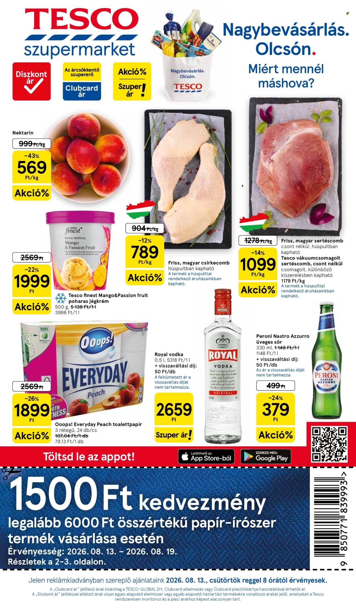 TESCO akciós újságok - 2026.08.13 - 2026.08.17. Oldal 1