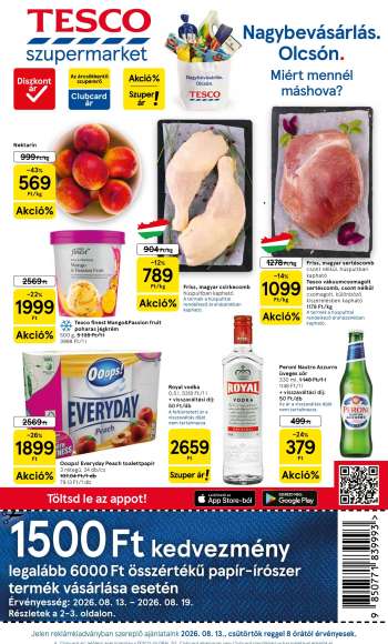 Újság TESCO - 2026.08.13 - 2026.08.17.