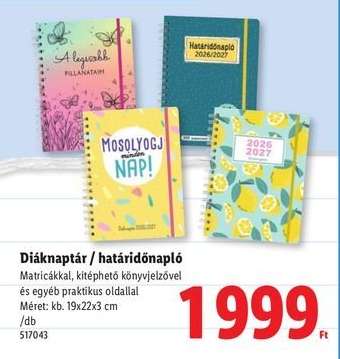 Diáknaptár / határidőnapló