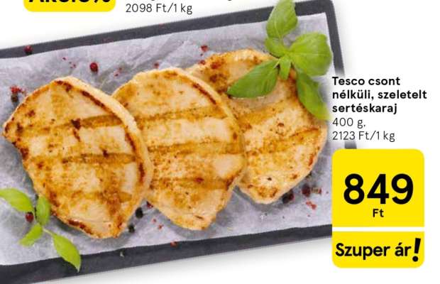 Tesco csont nélküli, szeletelt sertéskaraj