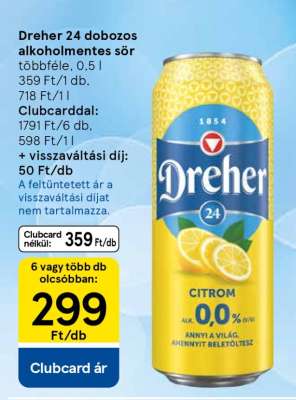 Dreher 24 dobozos alkoholmentes sör