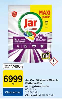 Jar Our 30 Minute Miracle Platinum Plus mosogatókapszula