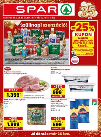 Újság SPAR - 2026.08.13 - 2026.08.19.