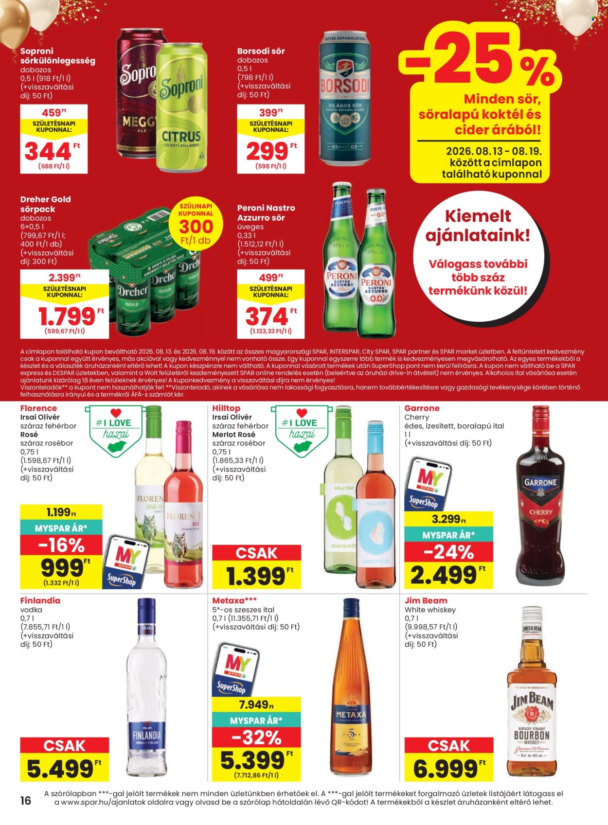 SPAR akciós újságok - 2026.08.13 - 2026.08.19. Oldal 16