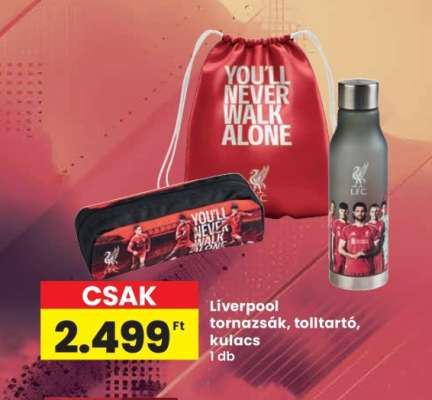 Liverpool tornazsák, tolltartó, kulacs