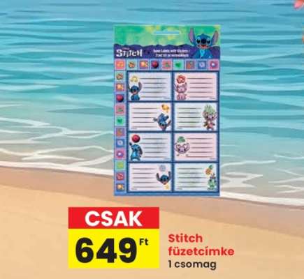 Stitch füzetcímke