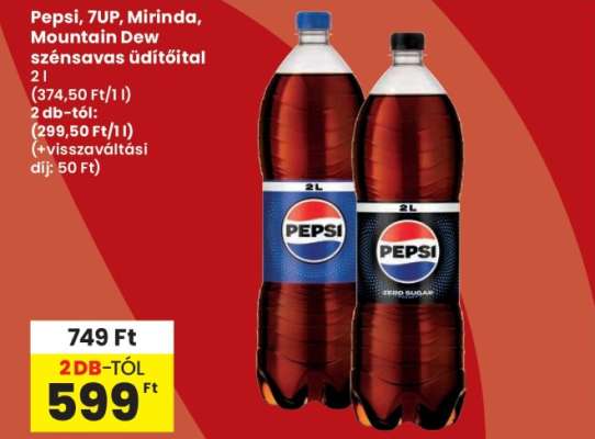 Pepsi, 7UP, Mirinda, Mountain Dew szénsavas üdítőital
