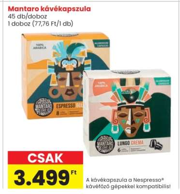 MANTARO Kávékapszula*