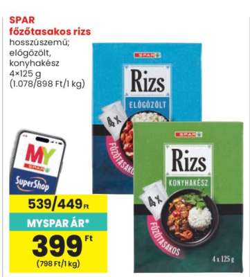 SPAR főzőtasakos rizs