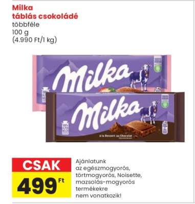 MILKA Táblás csokoládé