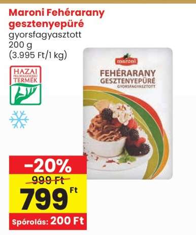Maroni Fehérarany gesztenyepüré