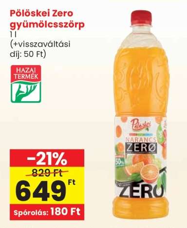 Pölöskei Zero gyümölcsszörp