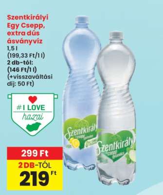 Szentkirályi Egy Csepp, extra dús ásványvíz