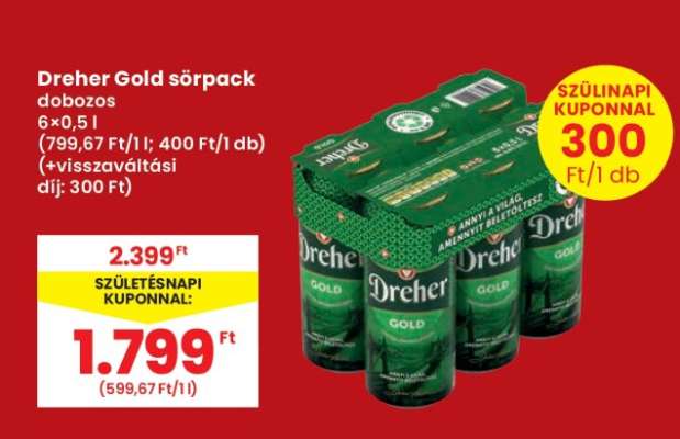 Dreher Gold sörpack