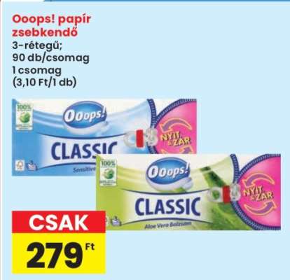 Ooops! papír zsebkendő