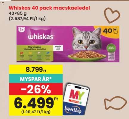 Whiskas 40 pack macskaeledel