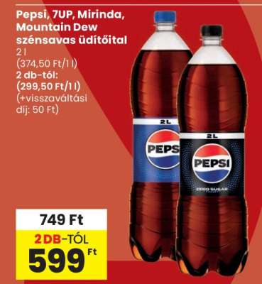 Pepsi, 7UP, Mirinda, Mountain Dew szénsavas üdítőital