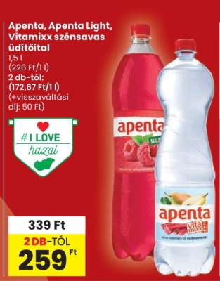Apenta, Apenta Light, Vitamixx szénsavas üdítőital