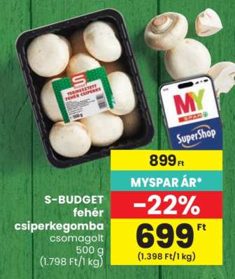 S-BUDGET fehér csiperkegomba