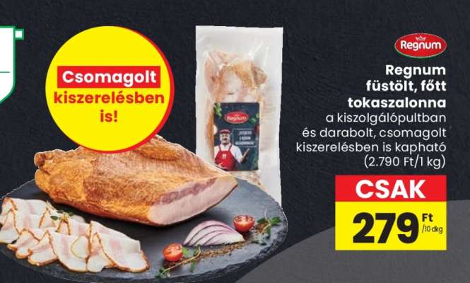 Regnum füstölt, főtt tokaszalonna
