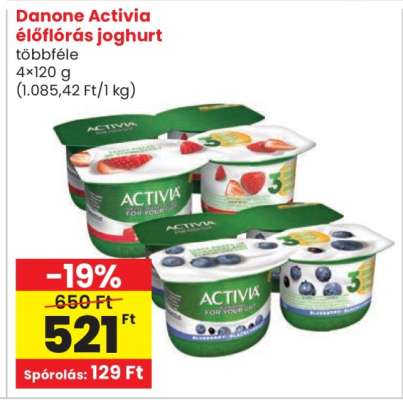 DANONE Activia élőflórás joghurt