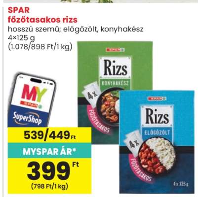 SPAR főzőtasakos rizs