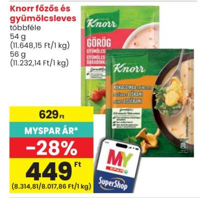 Knorr főzős és gyümölcsleves
