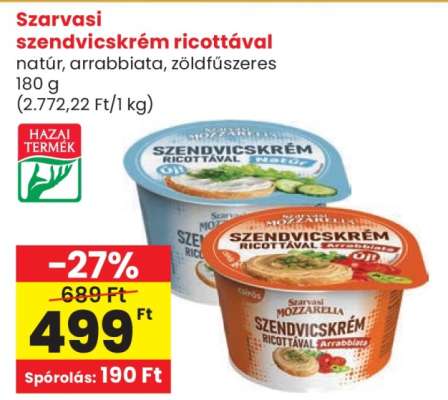 SZARVASI Szendvicskrém ricottával