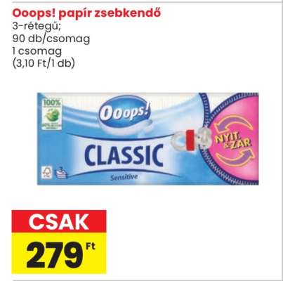 Ooops! papír zsebkendő