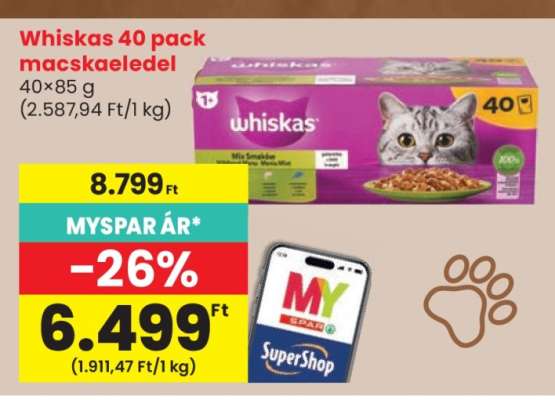 Whiskas 40 pack macskaeledel