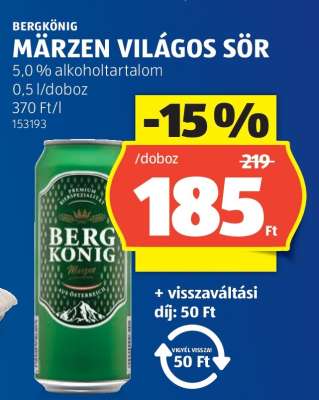 Bergkönig Märzen Világos Sör