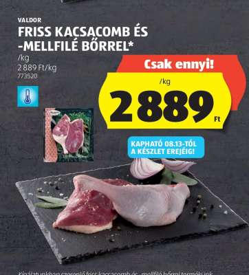 Friss Kacsacomb és Mellfilé Bőrrel