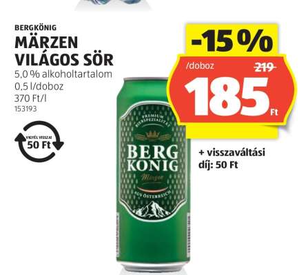 Bergkönig Märzen Világos Sör