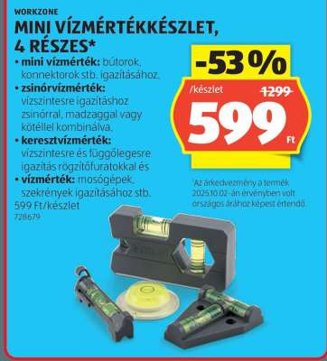 Mini vízmértékkészlet, 4 részes