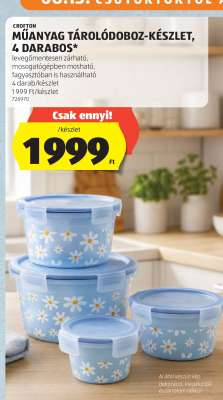 Műanyag tárolódoboz-készlet, 4 darabos