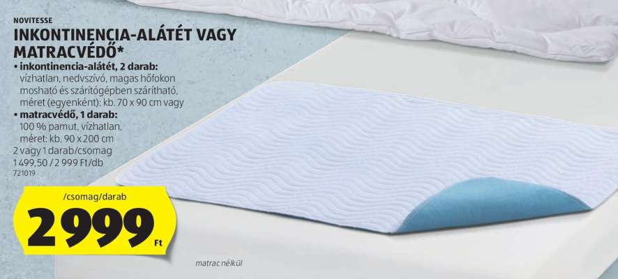 INKONTINENCIA-ALÁTÉT VAGY MATRACVÉDŐ