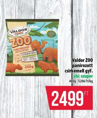Valdor ZOO panírozott csirkemell gyf.