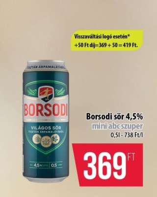 Borsodi sör 4,5%
