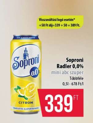 Soproni Radler 0,0%
