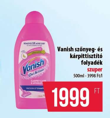 Vanish szőnyeg- és kárpittisztító folyadék