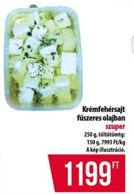 Krémfehérsajt fűszeres olajban