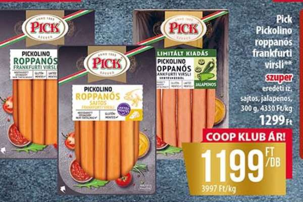 PICK Pickolino roppanós frankfurti virsli