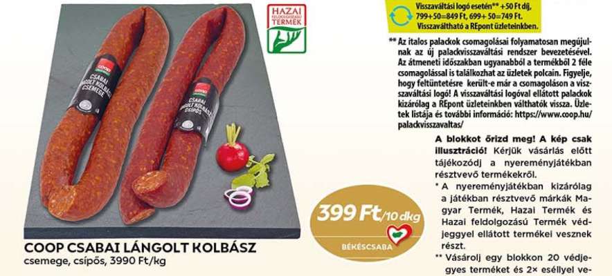 Coop Csabai lángolt kolbász